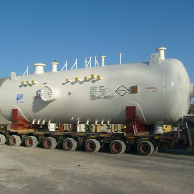 Separator in SA 516 Gr.70 at Moho Nord plant – Size: 14.249 x 3.400 mm; 89 t – Congo